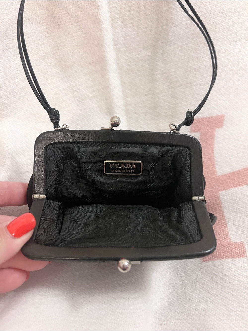 PRADA⭐️Authentic! Black Nylon Mini Frame click-lock mini tote Prada Bag - Picture 9 of 12